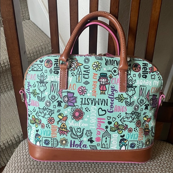 Disney Dooney & Bourke It's a Small World Zip Satchel - Picture 3 of 8